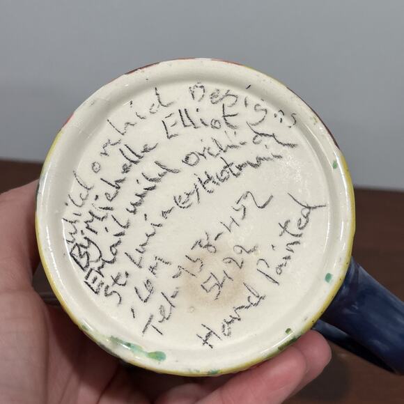 Michelle Elliot Hand Painted Art Wild Orchid Designs Saint Lucia Coffee mug Cup - Picture 11 of 12